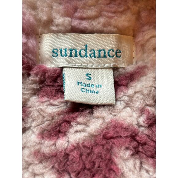 Sundance Fleece Pullover Jacket Half Zip Sherpa Snowflake Pattern Cozy Winter - Picture 5 of 6